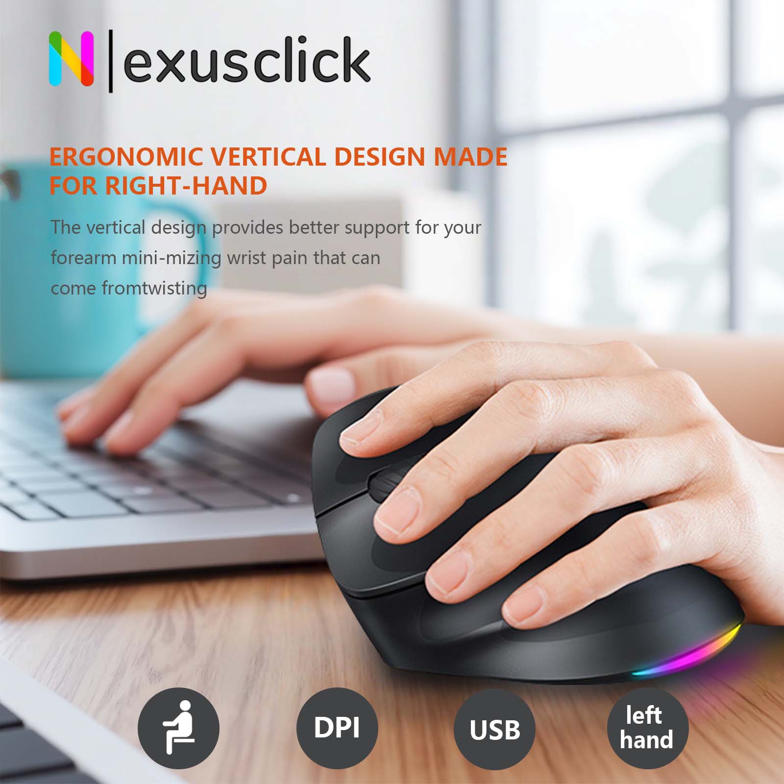 Ergonomic Mouse Vertical - Meetion Mishen Bluetooth Ergonomiczna Pionowa Bezprzewodowa