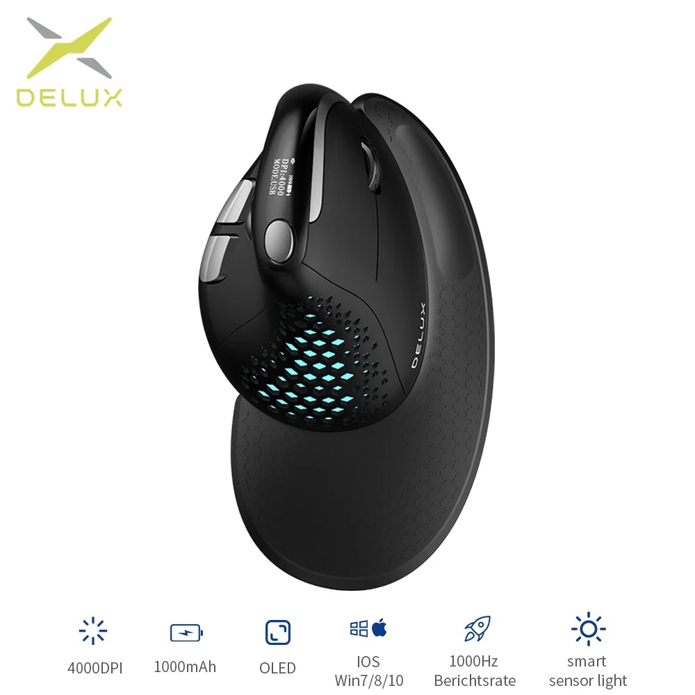 Ergonomic Mouse Vertical - Delux M618XSD Seeker Ergonomiczna mysz pionowa