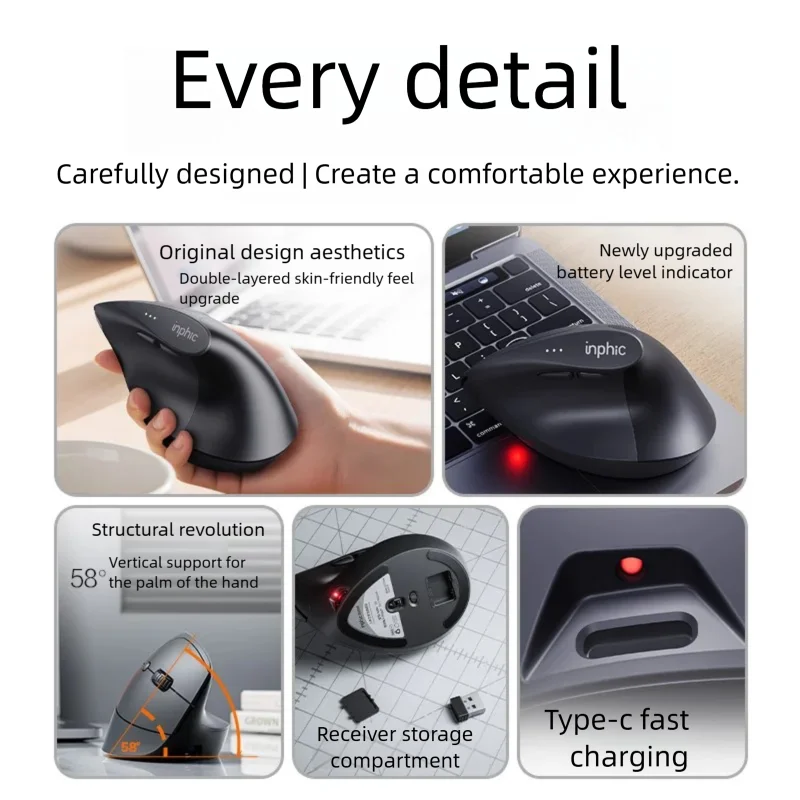 Bezprzewodowa mysz pionowa Inp – Ergonomic Mouse Vertical recenzja i cena