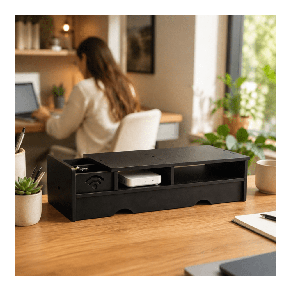 Czarna matowa skrzynka na rout – Office Tech Setup recenzja i cena