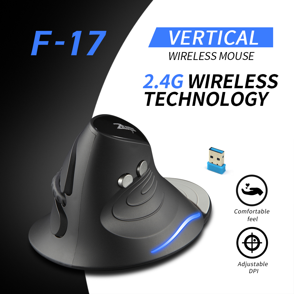 ZELOTES F-17 pionowa mysz bezp – Ergonomic Mouse Vertical recenzja i cena