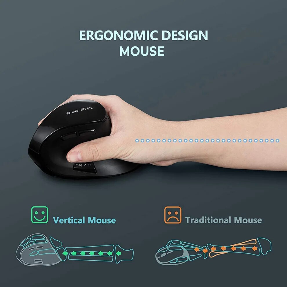 Mysz bezprzewodowa JOMAA 2.4G  – Ergonomic Mouse Vertical recenzja i cena